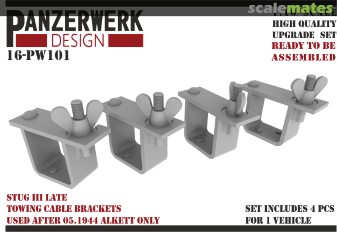 Boxart StuG III Late Tow Cable Brackets 16-PW-101 Panzerwerk design