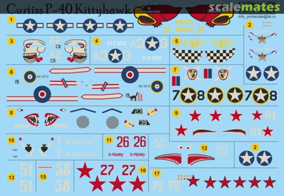 Boxart Curtiss P-40 Kittyhawk Decals 144-006 Print Scale Boxart Curtiss P-40 Kittyhawk Decals 144-006 Print Scale