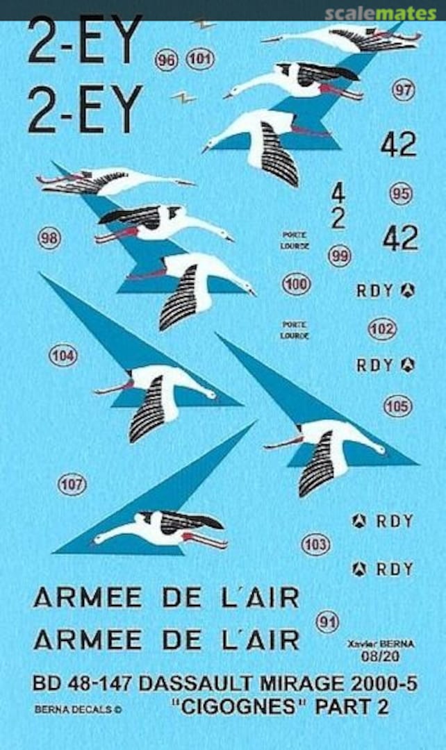 Boxart Dassault Mirage 2000-5 'Cigognes' BD 48-147 Berna Decals Boxart Dassault Mirage 2000-5 'Cigognes' BD 48-147 Berna Decals