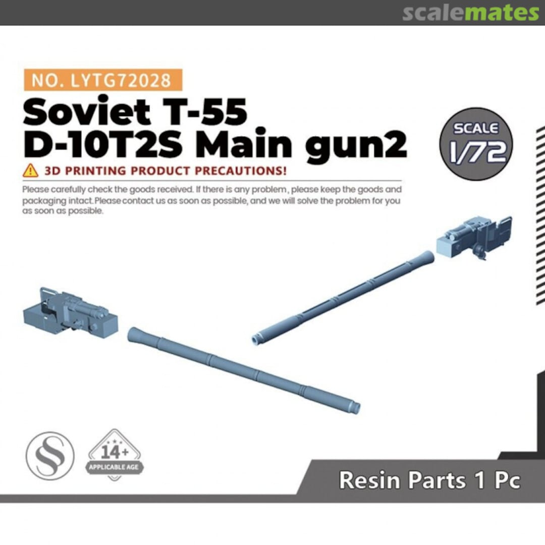 Boxart Soviet T-55 D-10T2S Main gun 2 LYTG72028 Yao's Studio/ 老姚手工坊