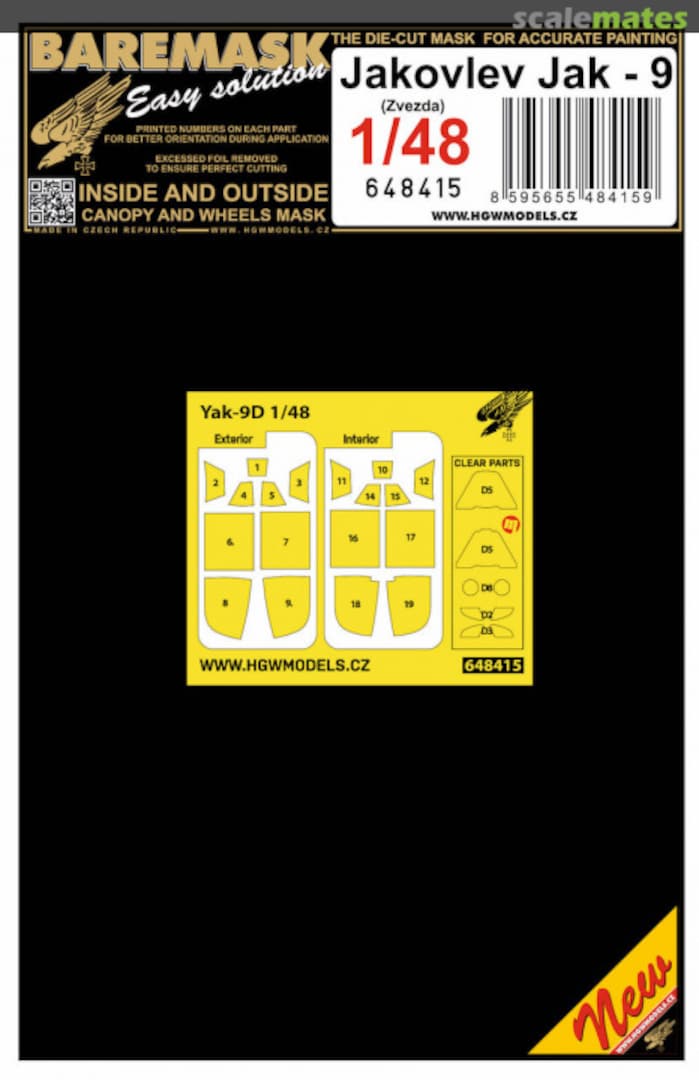 Boxart Yak-9 masks (double sided) 648415 HGW Models Boxart Yak-9 masks (double sided) 648415 HGW Models