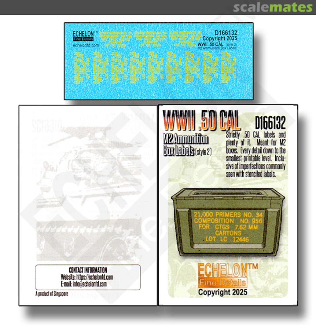 Boxart WWII .50 CAL M2 ammo box labels (style 2) D166132 Echelon Fine Details Boxart WWII .50 CAL M2 ammo box labels (style 2) D166132 Echelon Fine Details
