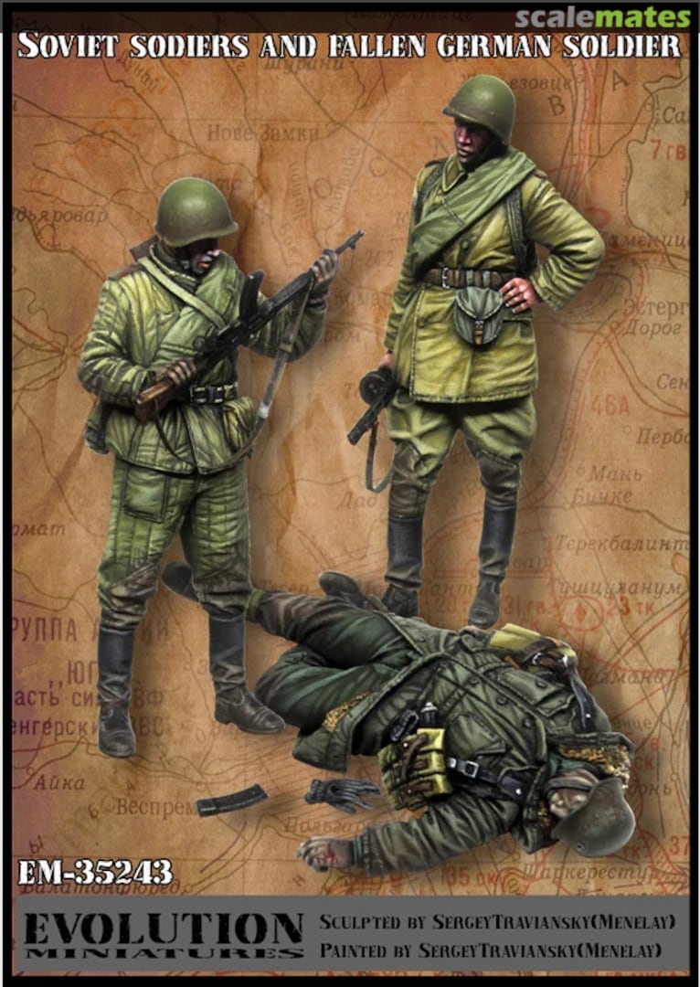 Boxart Soviet Soldiers and fallen German Soldier EM-35243 Evolution Miniatures