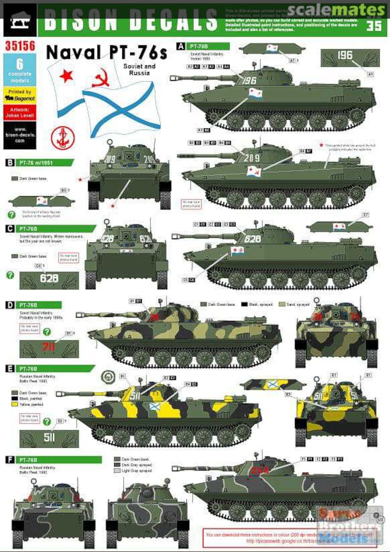 Boxart Naval PT-76s 35156 Bison Decals Boxart Naval PT-76s 35156 Bison Decals