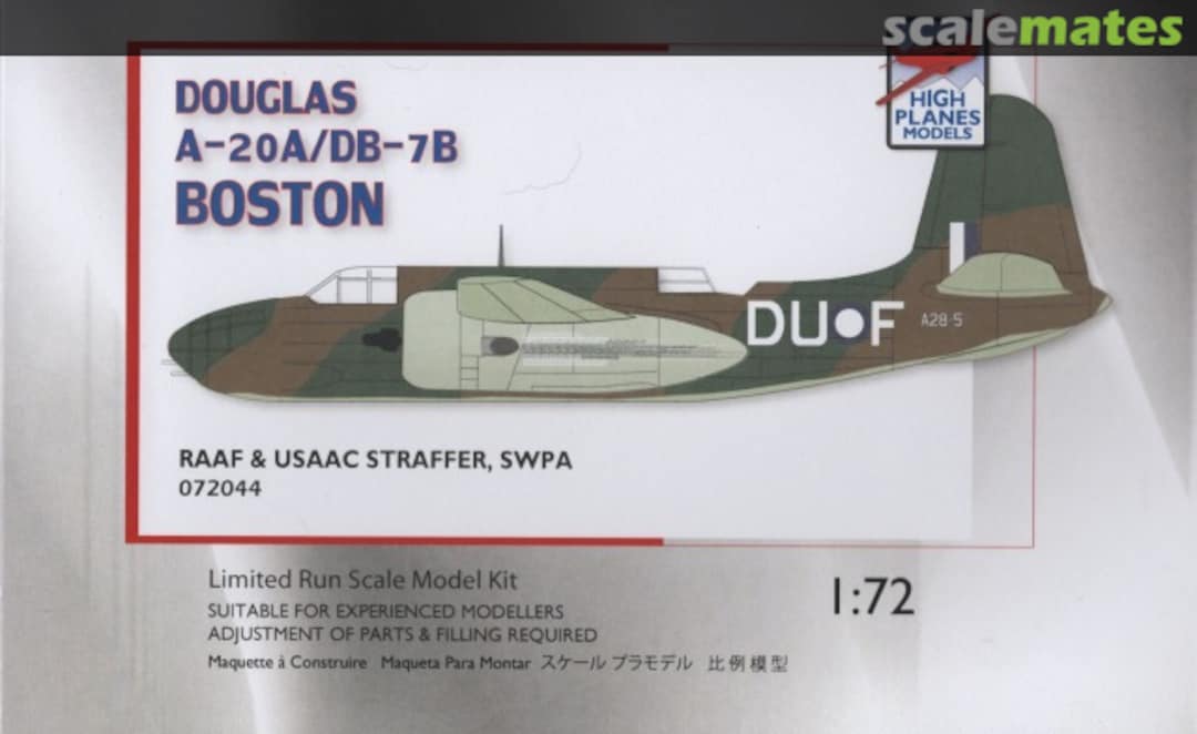 Boxart Douglas A-20A/DB-7B Boston 072044 High Planes Models
