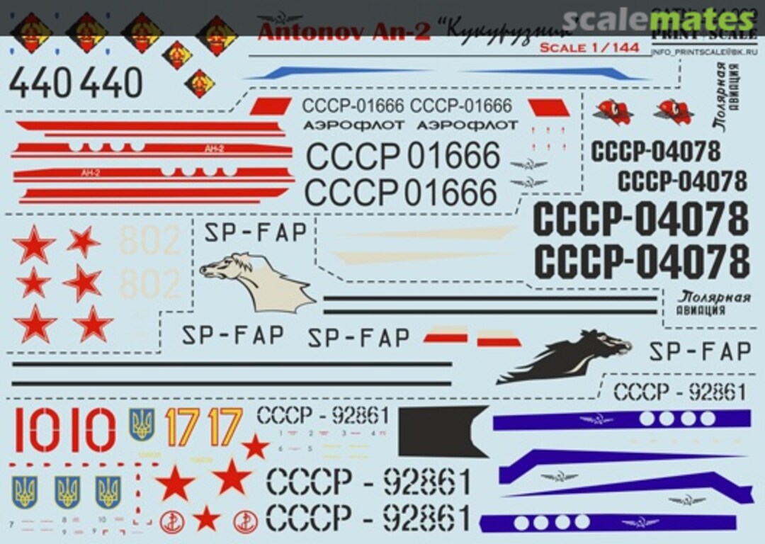 Boxart Antonov An-2 Decals 144-009 Print Scale Boxart Antonov An-2 Decals 144-009 Print Scale