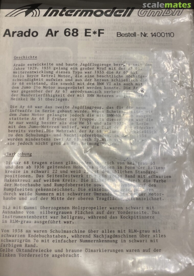 Boxart Arado 68 E*F 1400110 Intermodell
