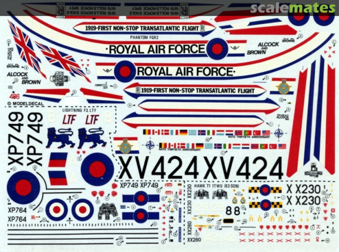 Boxart Greenham Common 1979 - R.A.F. Phantom FGR2 (Alcock & Brown) | Lightning F3, LTF; Hawk T1, TWU. 55 Modeldecal Boxart Greenham Common 1979 - R.A.F. Phantom FGR2 (Alcock & Brown) | Lightning F3, LTF; Hawk T1, TWU. 55 Modeldecal