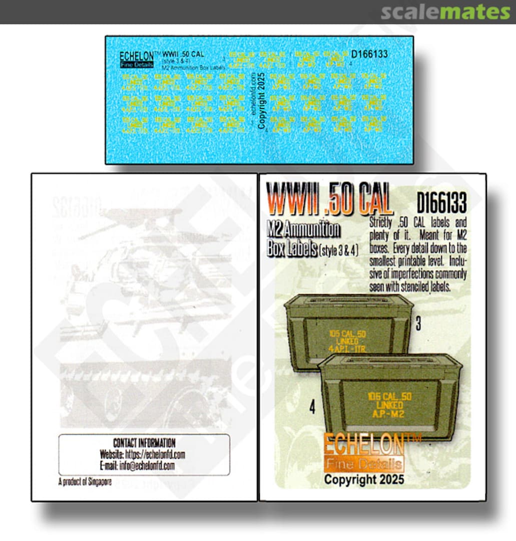 Boxart WWII .50 CAL M2 ammo box labels (style 3 & 4) D166133 Echelon Fine Details Boxart WWII .50 CAL M2 ammo box labels (style 3 & 4) D166133 Echelon Fine Details