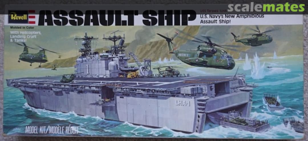 Boxart Assault Ship USS Tarawa (LHA-1) H-406 Revell
