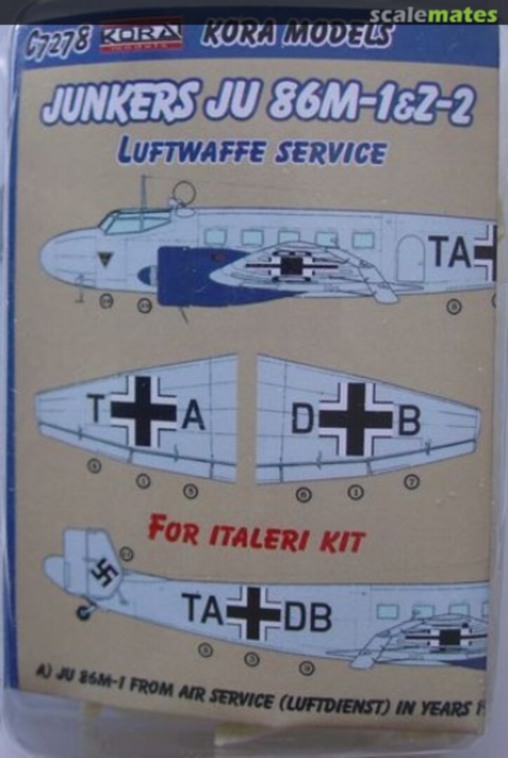 Boxart Junkers Ju 86M-1&Z-2 C7278 Kora Models Boxart Junkers Ju 86M-1&Z-2 C7278 Kora Models