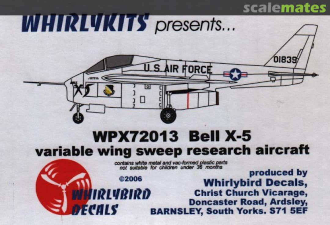 Boxart Bell X-5 WPX72013 Whirlykits