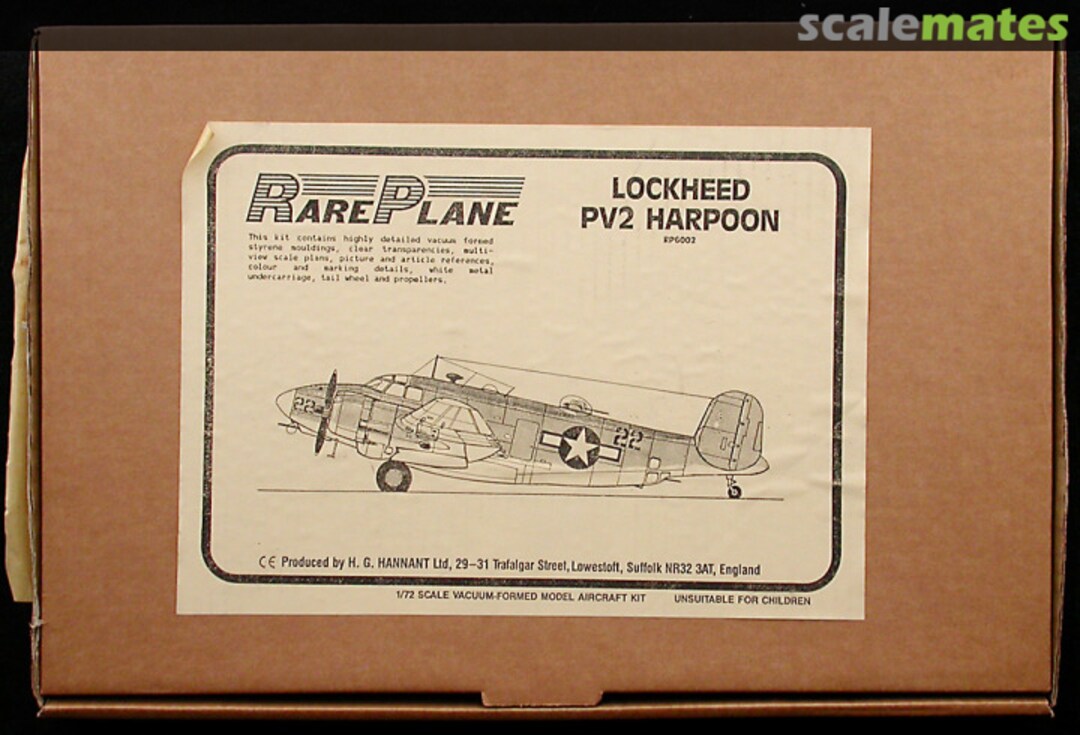 Boxart Lockheed PV-2 Harpoon RP6002 RarePlane Boxart Lockheed PV-2 Harpoon RP6002 RarePlane