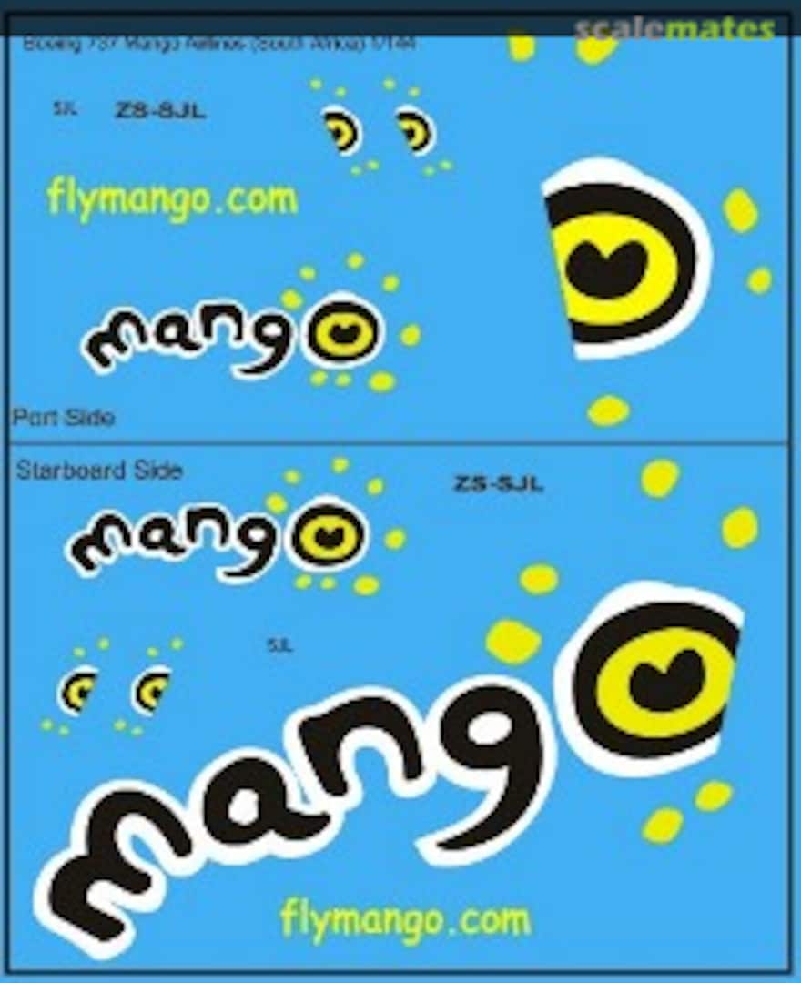 Boxart Boeing 737-800 Mango Airlines MAV-144006 MAV Decals Boxart Boeing 737-800 Mango Airlines MAV-144006 MAV Decals