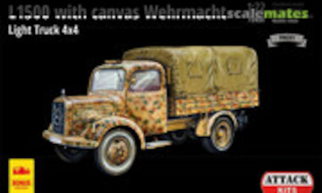 1:72 L1500 with Canvas Wehrmacht light Truck 4x4 (Attack Hobby Kits 72920)