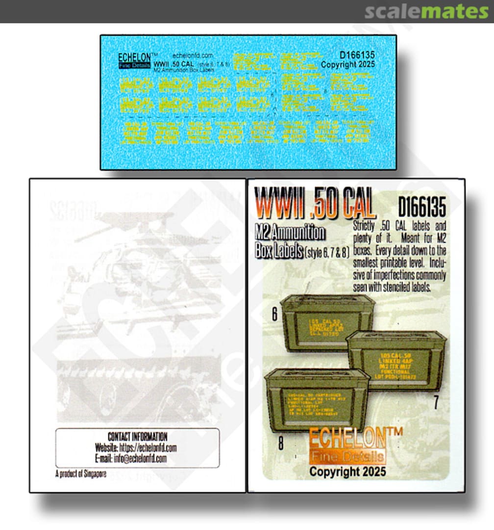 Boxart WWII .50 CAL M2 ammo box labels (style 6, 7 & 8) D166135 Echelon Fine Details Boxart WWII .50 CAL M2 ammo box labels (style 6, 7 & 8) D166135 Echelon Fine Details