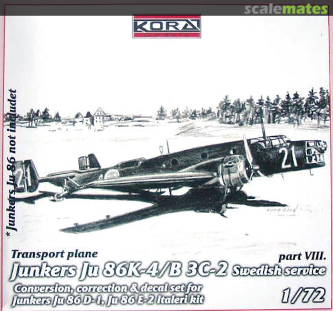 Boxart Junkers Ju 86K-4/B 3C-2 Sweden C7234 Kora Models Boxart Junkers Ju 86K-4/B 3C-2 Sweden C7234 Kora Models
