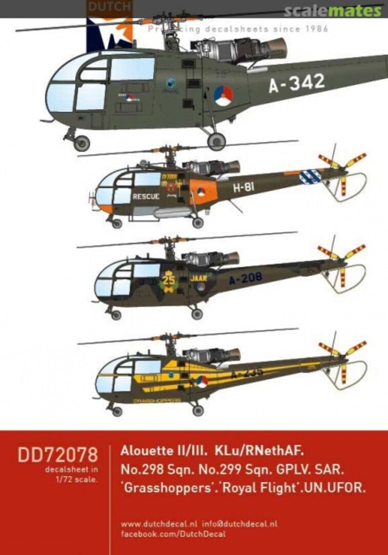 Boxart Alouette II/III DD72078 Dutch Decal Boxart Alouette II/III DD72078 Dutch Decal