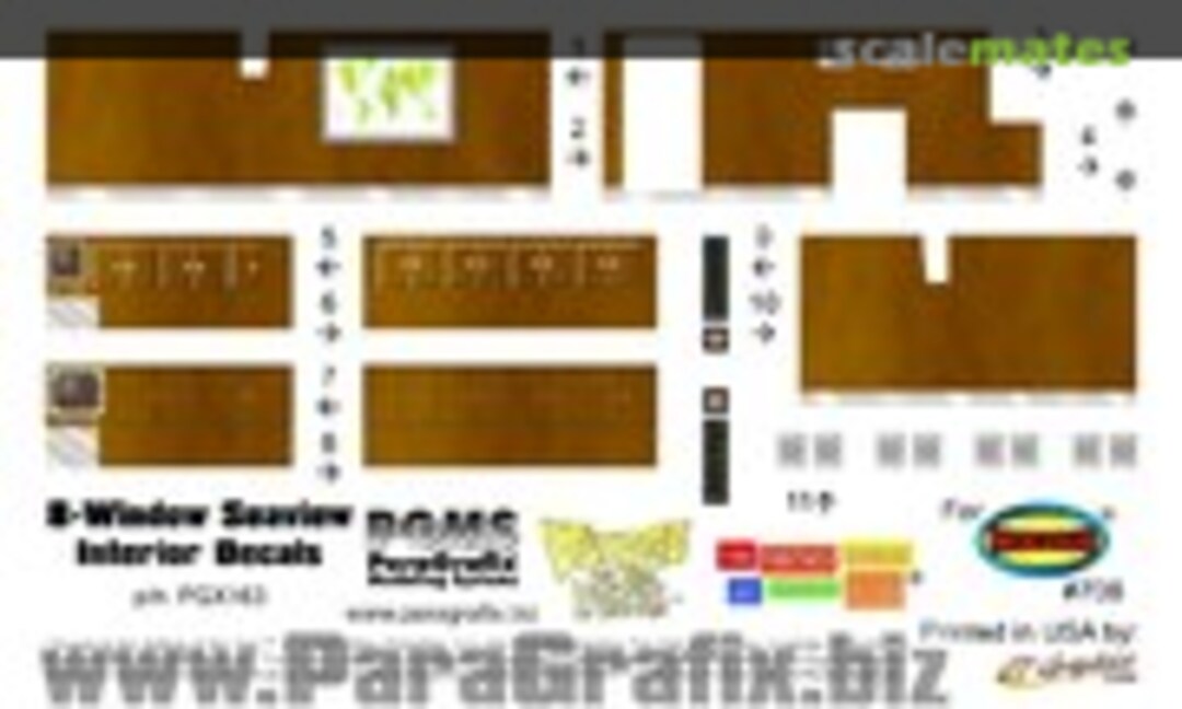1:128 8 Window Seaview Interior Decals (ParaGrafix Modeling Systems PGX163) PGX163