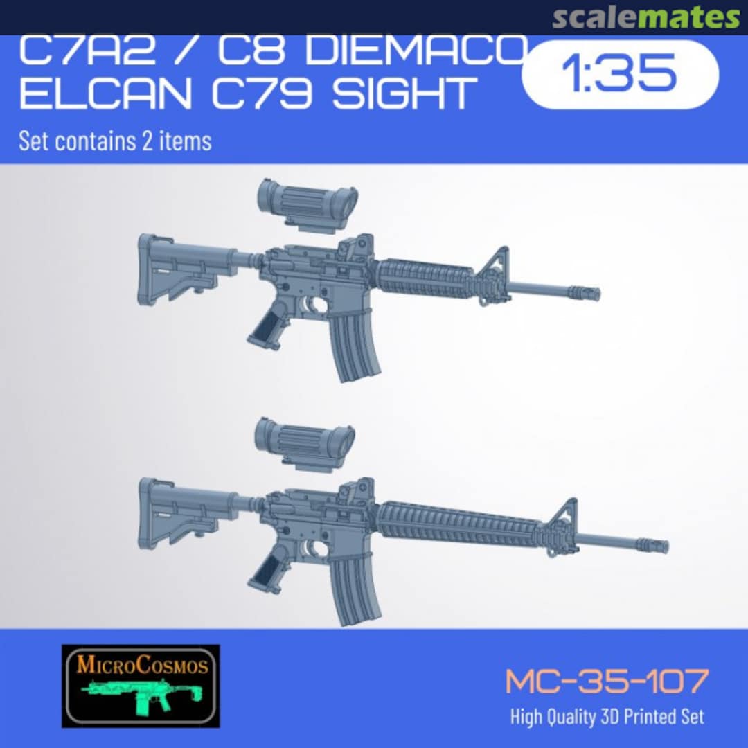 Boxart C7A2 And C8 Diemaco With Elcan C79 Sight MC-35-107 3D MicroCosmos Boxart C7A2 And C8 Diemaco With Elcan C79 Sight MC-35-107 3D MicroCosmos