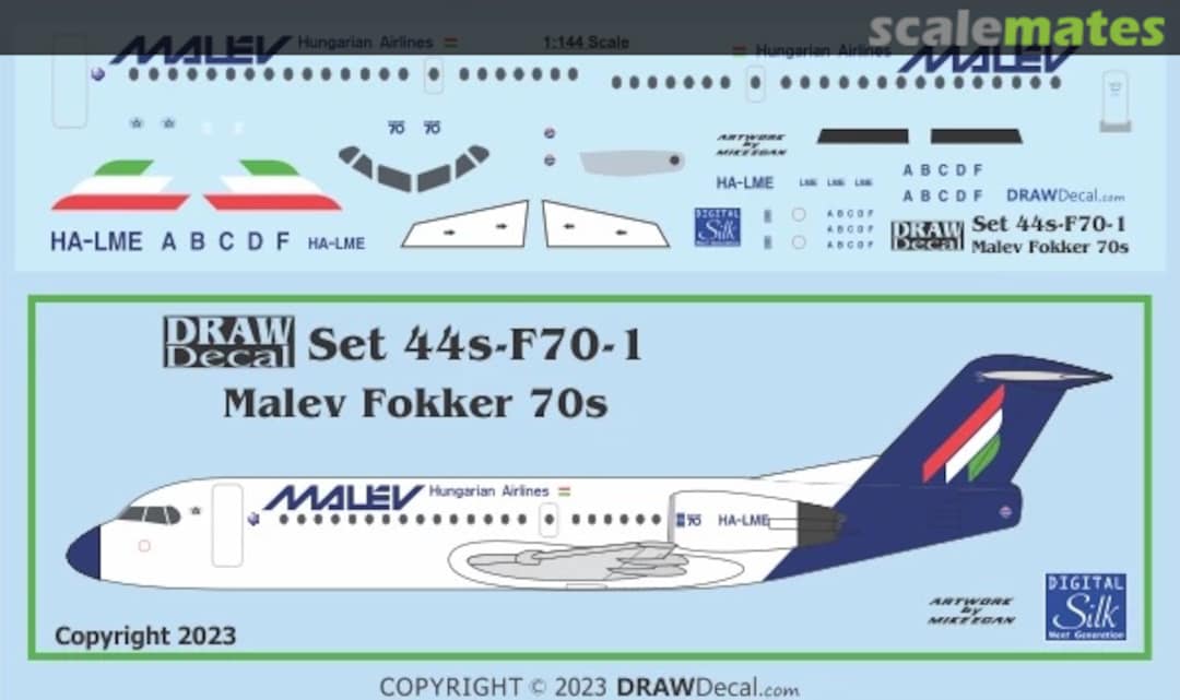 Boxart Malev Fokker 70s 44-F70-1 Draw Decal Boxart Malev Fokker 70s 44-F70-1 Draw Decal