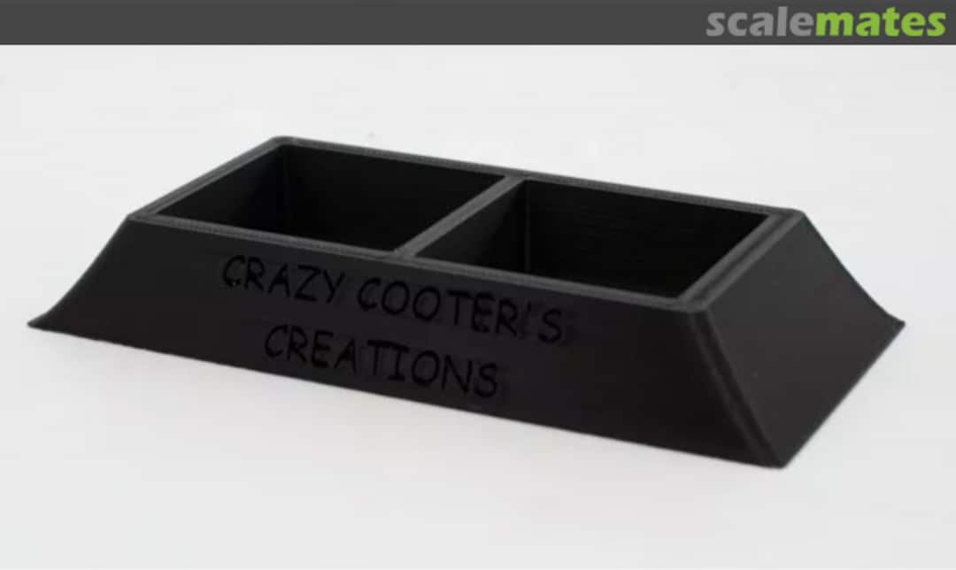 Boxart Stand for Two Tamiya-Sized Bottles Crazy Cooter's Creations Boxart Stand for Two Tamiya-Sized Bottles Crazy Cooter's Creations