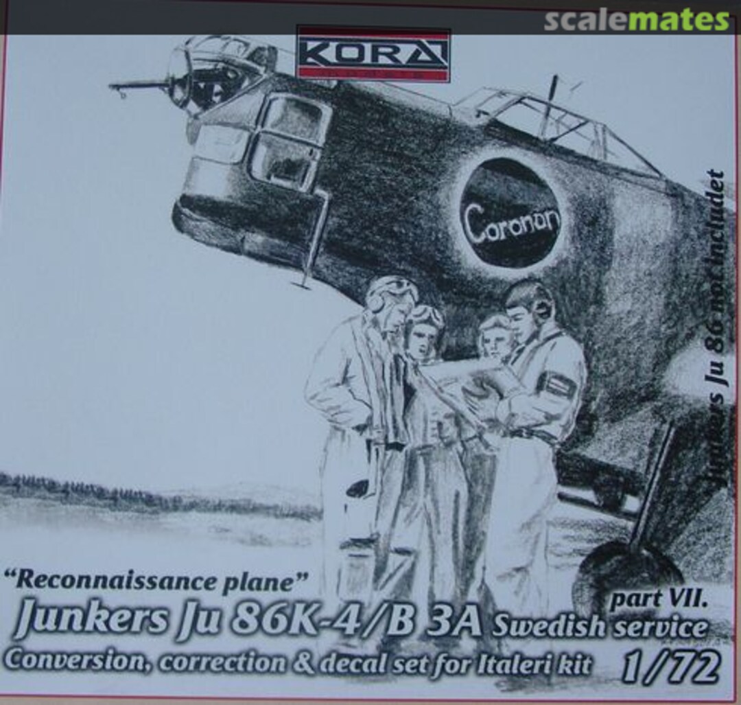 Boxart Junkers Ju 86K-4/B 3A Swedish Service C7233 Kora Models