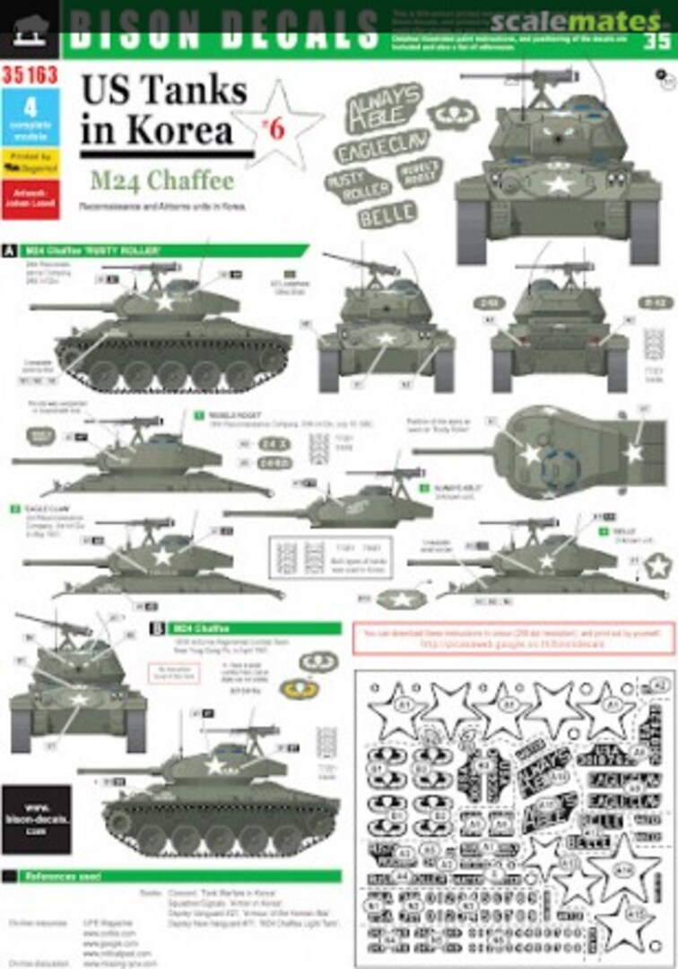 Boxart US Tanks in Korea #6 - M24 Chaffee 35163 Bison Decals Boxart US Tanks in Korea #6 - M24 Chaffee 35163 Bison Decals