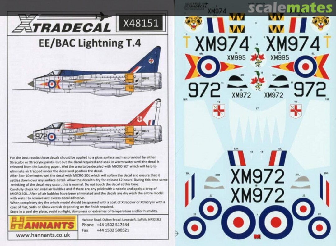 Boxart EE/BAC Lightning T.4 X48151 Xtradecal