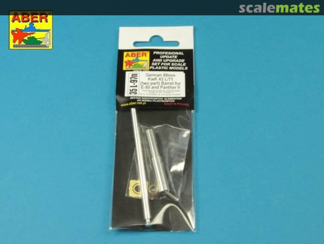 Boxart German two part 88mm Kw.K. 43 L/71 barrel for E-50 standard tank 35L-097N Aber Boxart German two part 88mm Kw.K. 43 L/71 barrel for E-50 standard tank 35L-097N Aber