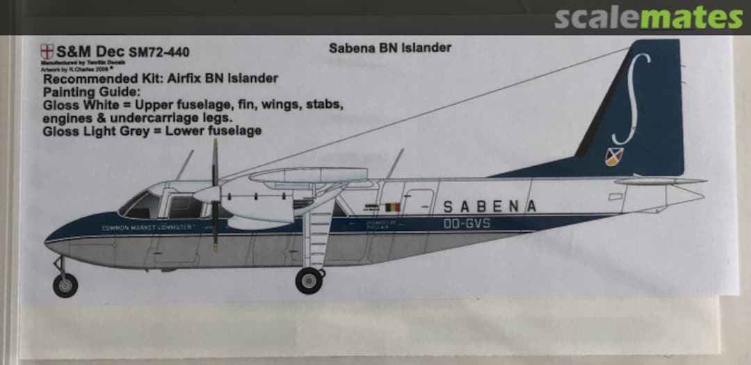 Boxart Sabena BN Islander SM72-440 S&M Dec Boxart Sabena BN Islander SM72-440 S&M Dec