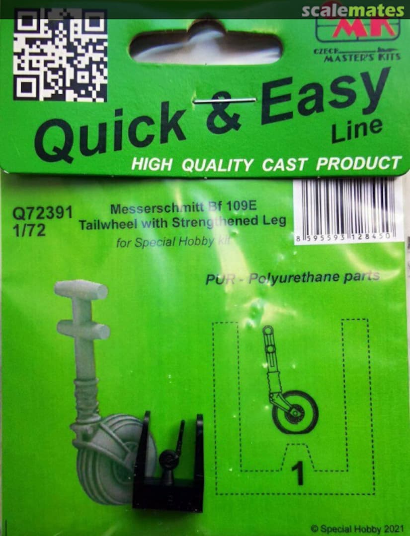 Boxart Messerschmitt Bf 109E Tailwheel with Strengthened Leg Q72391 CMK Boxart Messerschmitt Bf 109E Tailwheel with Strengthened Leg Q72391 CMK