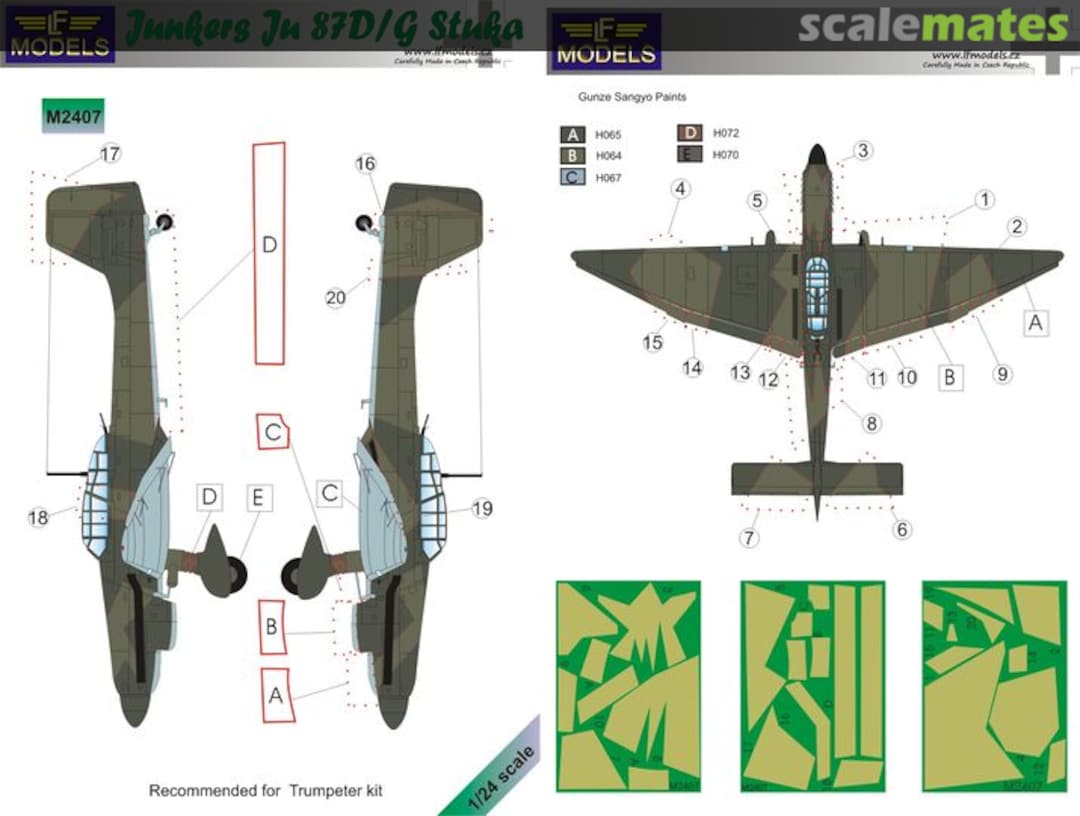 Boxart Junkers Ju 87D/G Camouflage Painting Mask M2407 LF Models Boxart Junkers Ju 87D/G Camouflage Painting Mask M2407 LF Models