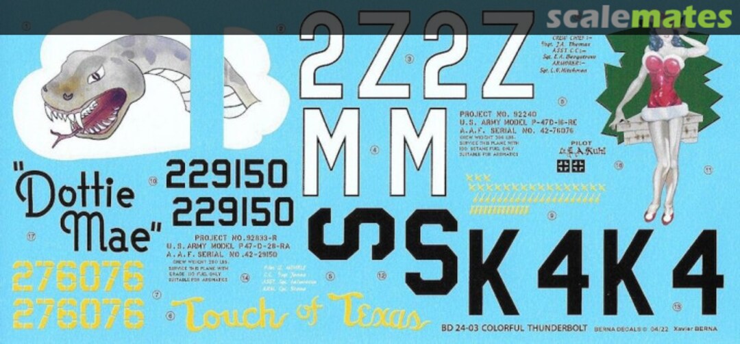 Boxart Republic P-47D Colorful Thunderbolts BD 24-03 Berna Decals Boxart Republic P-47D Colorful Thunderbolts BD 24-03 Berna Decals