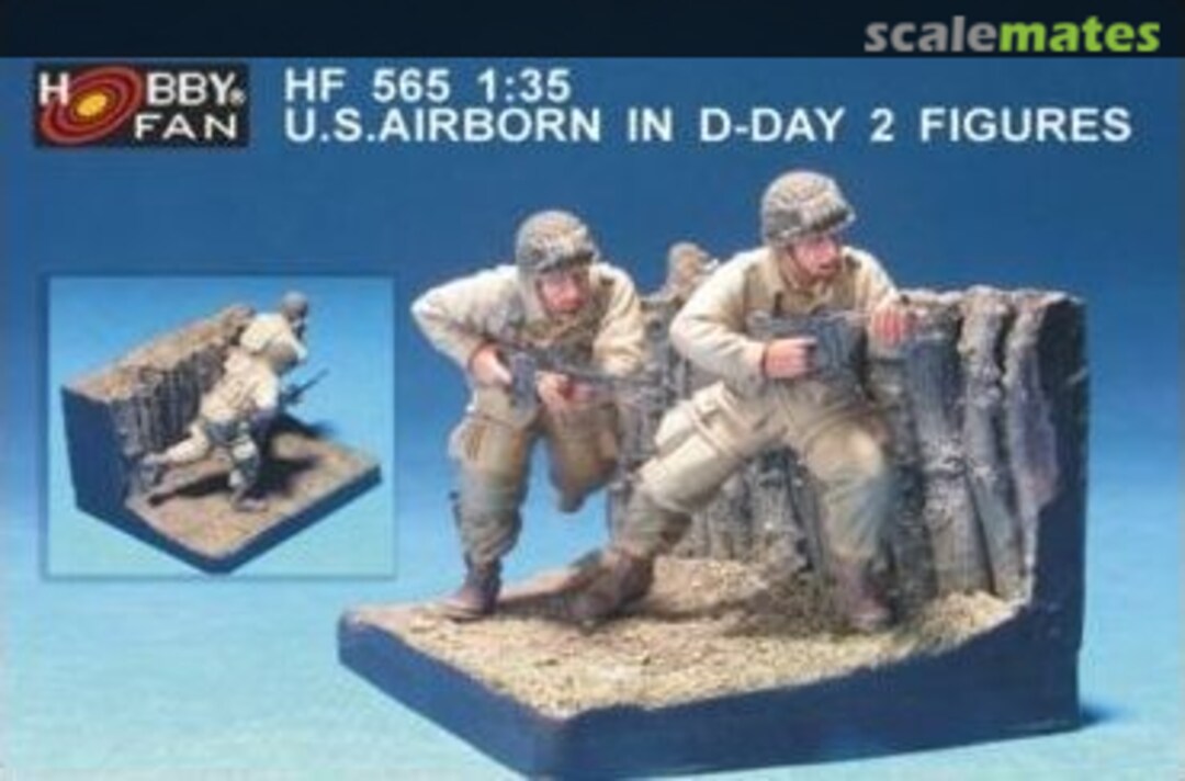 Boxart U.S. Airborne in D-Day (2 Figuren) w/Base HF565 Hobby Fan