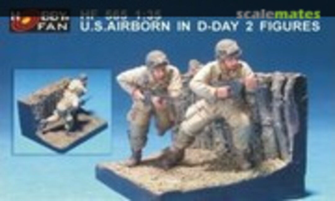 1:35 U.S. Airborne in D-Day (2 Figuren) w/Base (Hobby Fan HF565) HF565