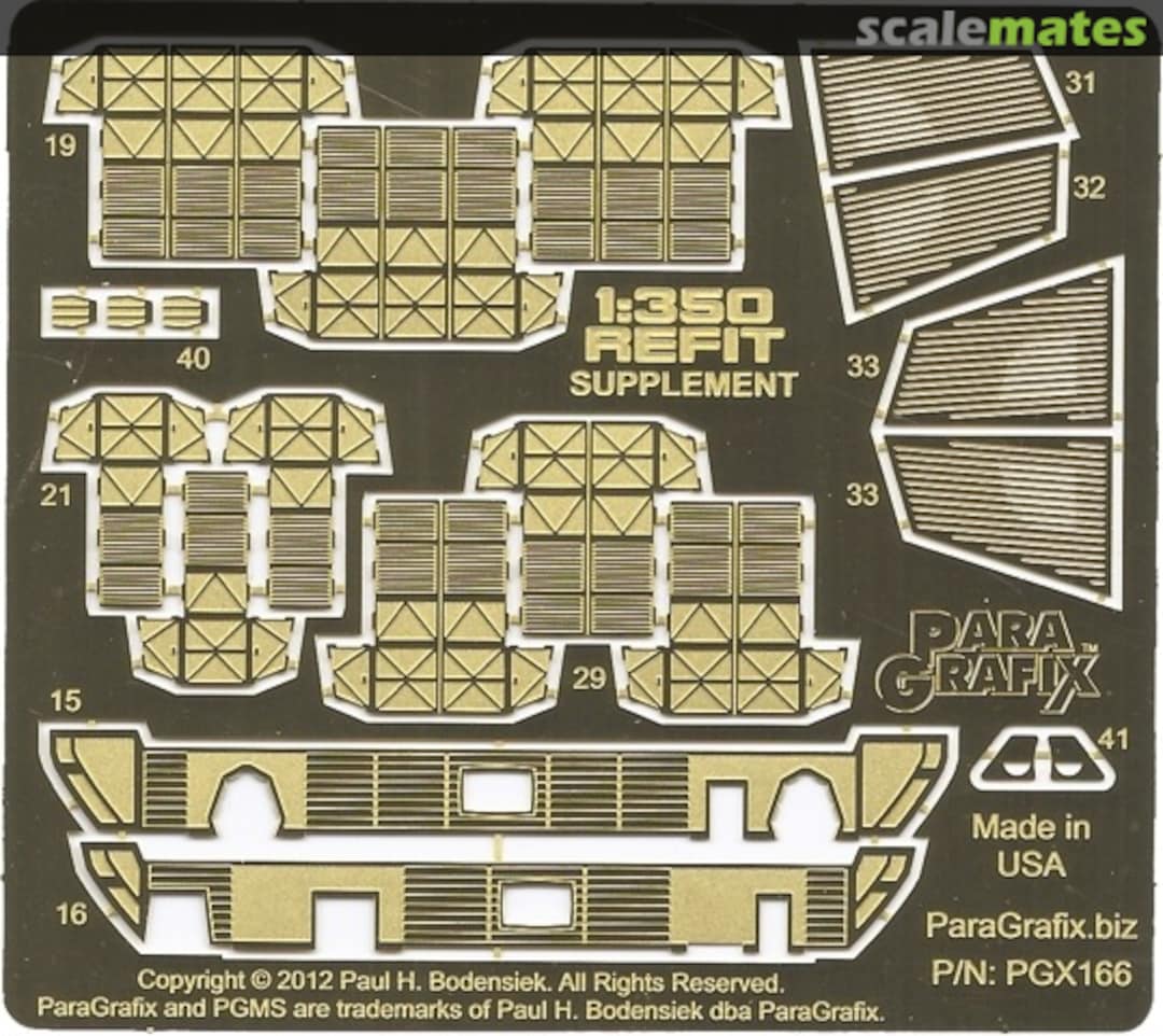 Boxart Refit Enterprise Supplemental Photoetch Set PGX166 ParaGrafix Modeling Systems Boxart Refit Enterprise Supplemental Photoetch Set PGX166 ParaGrafix Modeling Systems