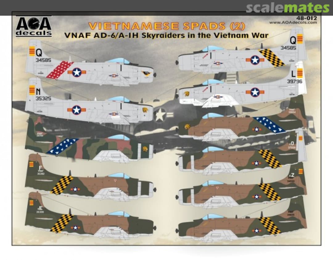 Boxart Vietnamese Spads (2) 48-012 AOA decals Boxart Vietnamese Spads (2) 48-012 AOA decals