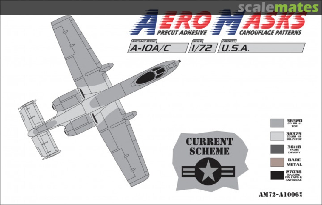 Boxart A-10A/C USA Current Scheme AM72-A1006 AeroMasks Boxart A-10A/C USA Current Scheme AM72-A1006 AeroMasks