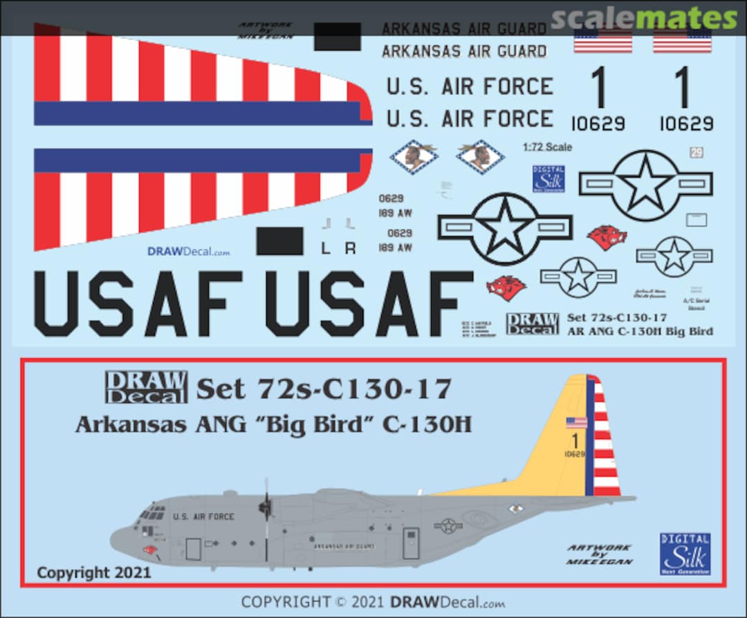 Boxart Arkansas ANG “Big Bird” C-130H 72-C130-17 Draw Decal Boxart Arkansas ANG “Big Bird” C-130H 72-C130-17 Draw Decal