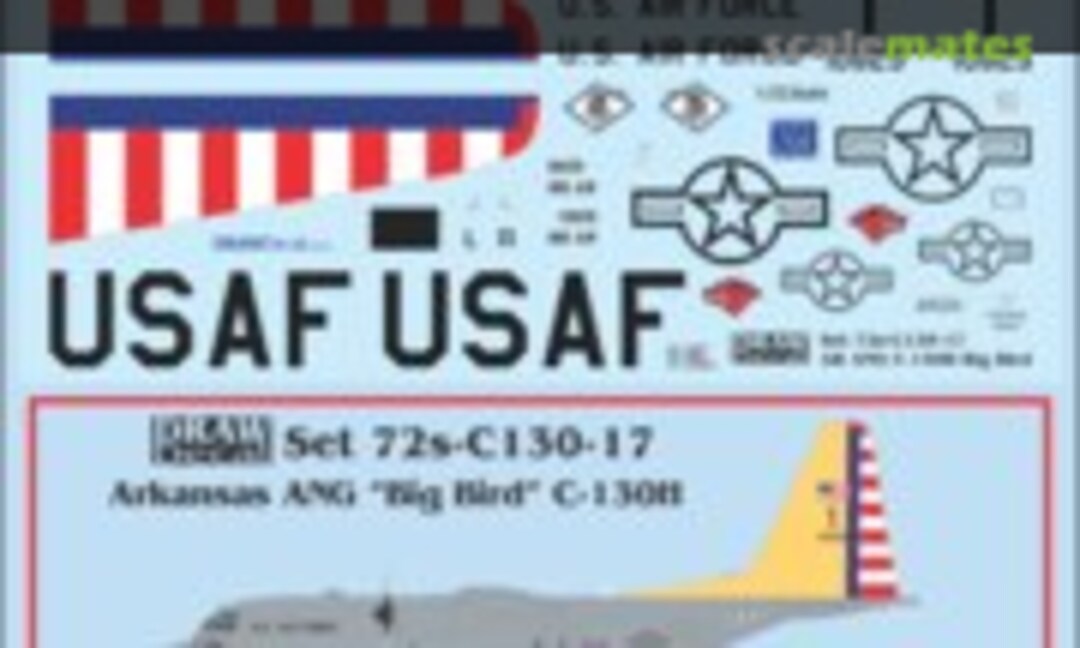 1:72 Arkansas ANG “Big Bird” C-130H (Draw Decal 72-C130-17) 72-C130-17