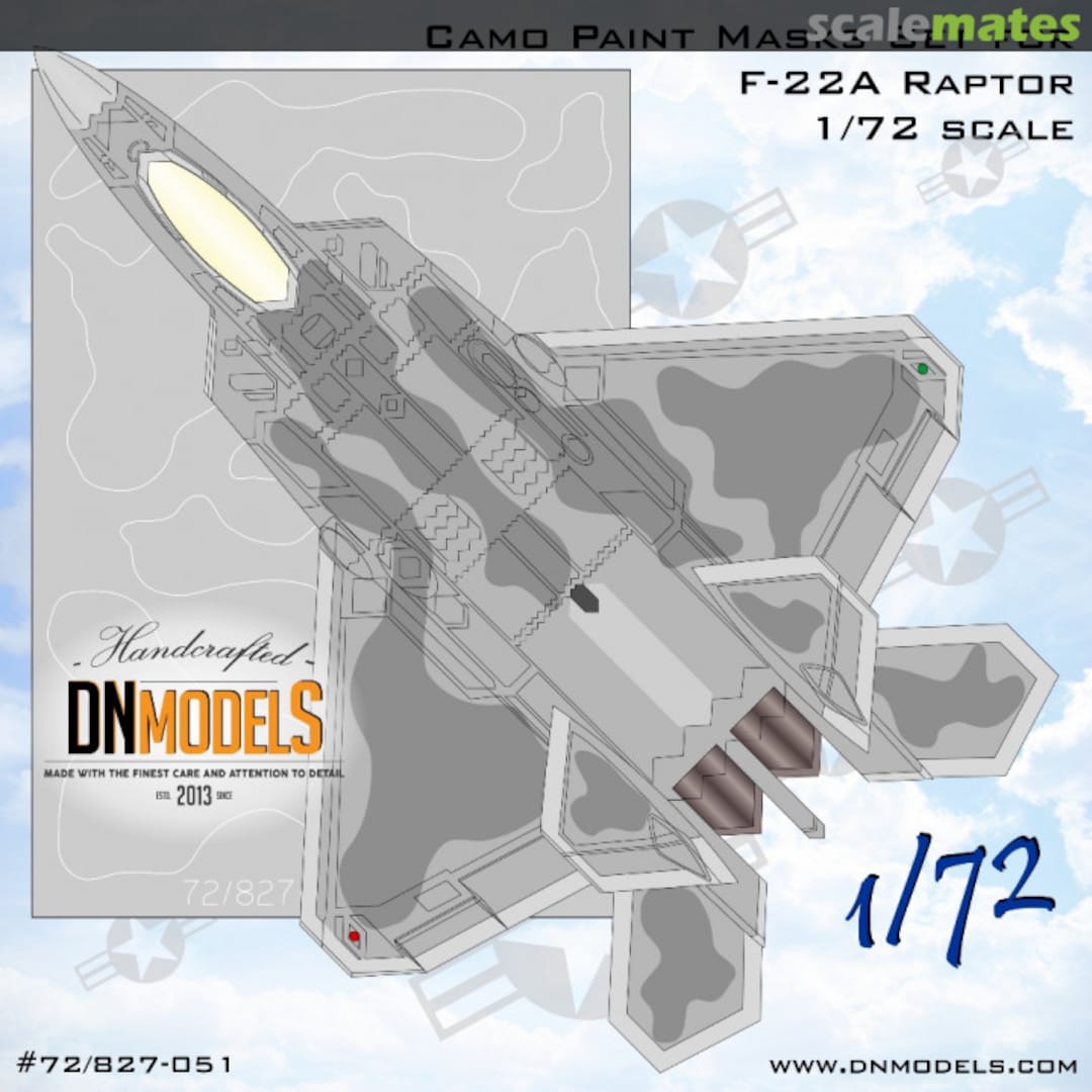 Boxart Lockheed F-22A Raptor Camouflage Paint Masks Set 72/827-051 DN Models Boxart Lockheed F-22A Raptor Camouflage Paint Masks Set 72/827-051 DN Models