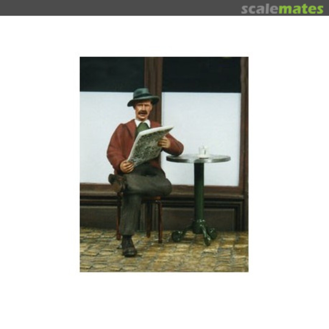 Boxart Man Seated Reading Newspaper F146 MK35 Boxart Man Seated Reading Newspaper F146 MK35