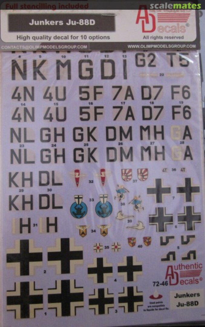 Boxart Junkers Ju-88D 72-46 Authentic Decals Boxart Junkers Ju-88D 72-46 Authentic Decals