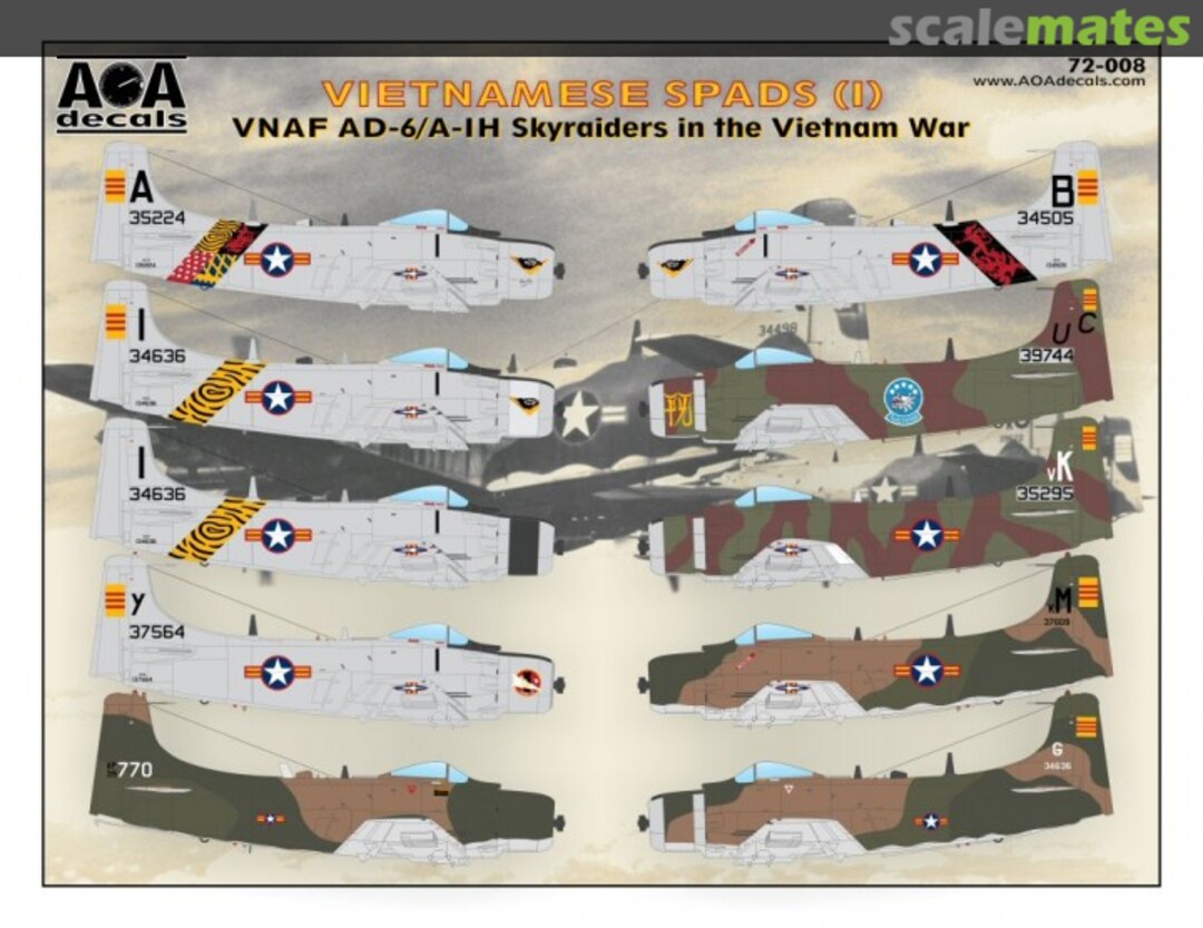 Boxart Vietnamese Spads (1) 72-008 AOA decals Boxart Vietnamese Spads (1) 72-008 AOA decals