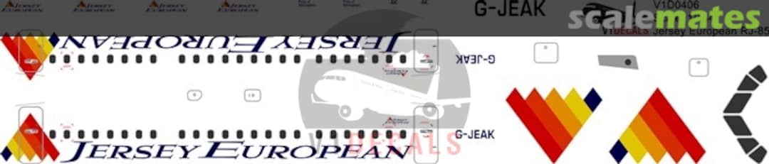 Boxart Jersey European BAe Avro RJ-85 V1D0406-144 V1 Decals