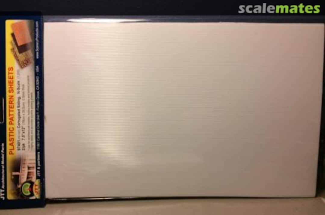 Boxart Corrugated Siding (White) 97401 JTT Scenery Products Boxart Corrugated Siding (White) 97401 JTT Scenery Products