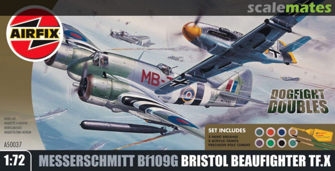Boxart Messerschmitt Bf 109G & Bristol Beaufighter TF.X A50037 Airfix Boxart Messerschmitt Bf 109G & Bristol Beaufighter TF.X A50037 Airfix