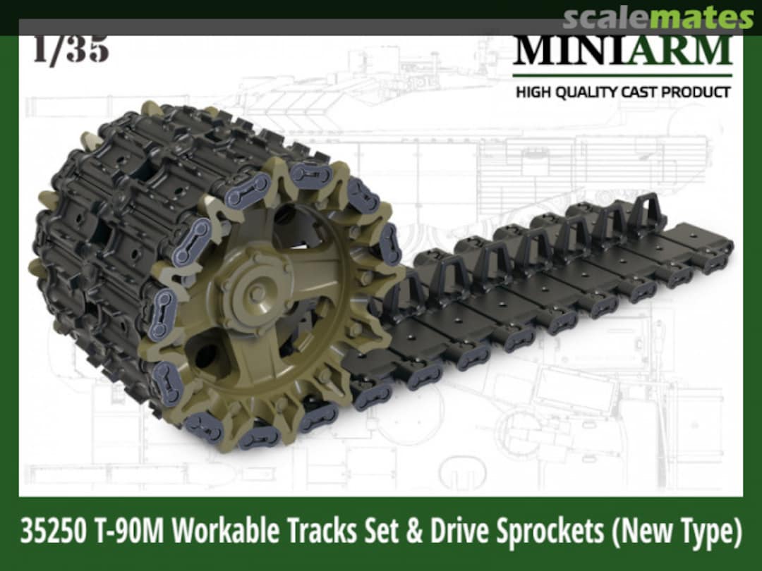 Boxart T-90М Workable tracks set plus extra & drive sprockets (new type) 35250 Miniarm Boxart T-90М Workable tracks set plus extra & drive sprockets (new type) 35250 Miniarm