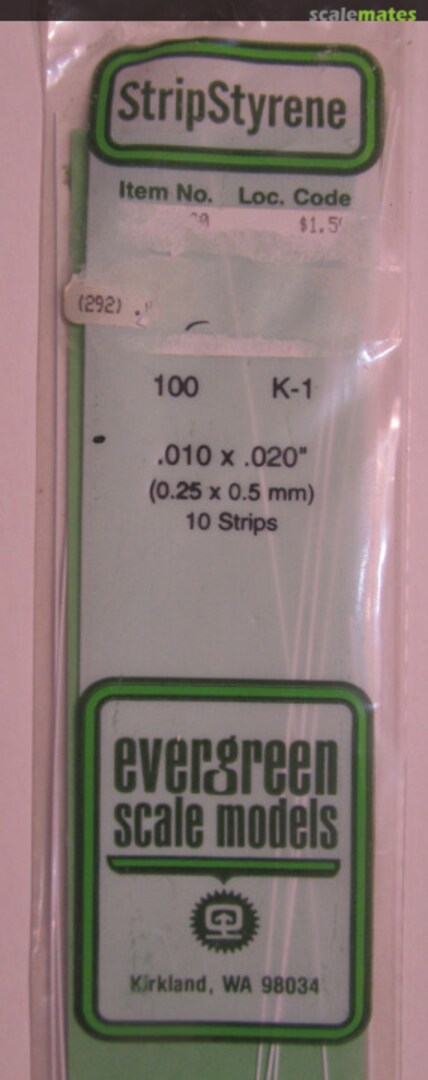 Boxart Strip Styrene .010” x .020” 100 Evergreen Scale Models Boxart Strip Styrene .010” x .020” 100 Evergreen Scale Models